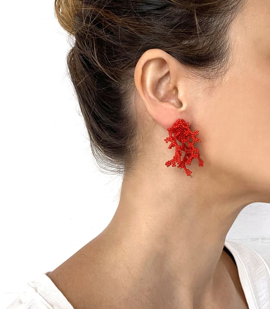 Baby red earrings