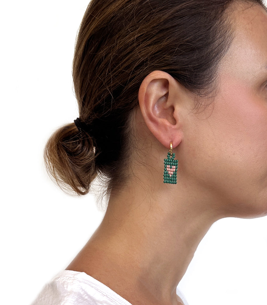 Love mimo green earrings